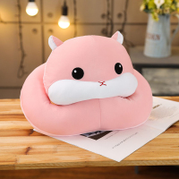 午睡枕夏季冰丝学生趴睡枕头小午休枕神器教室趴桌子睡觉儿童夏天 (冰丝外套PP棉填充)粉仓鼠 30x20cm(冰丝仓鼠款4