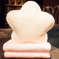 抱枕被子两用毯子二合一办公室午睡神器午休小枕头靠枕靠垫车内 粉色五角星 抱枕30-40cm（毯子1*1.7M）