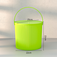 家用塑料水桶储水用手提带盖洗澡桶幼儿园玩具收纳桶加厚可坐小桶 绿色小桶-10L( )