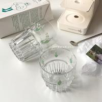 博主同款 ins风铃兰花玻璃杯水杯家用咖啡果汁可乐奶茶杯 小清新 高款+矮款
