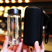 韩版超小迷你可爱玻璃杯便携男女创意潮流小巧防漏口袋150ml水杯 私家杯280ml星际蓝