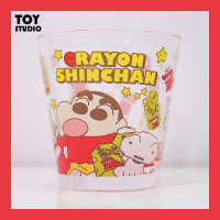 小新透明玻璃杯可爱涂鸦喝子学生宿舍家用小杯子礼物 恐龙饼干小新