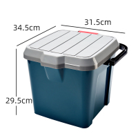 手提收纳箱可坐剧组现场箱户外郊游车载箱钓鱼水桶整理箱子 大号墨绿#抗压300斤 可坐人手提箱[功能强大]