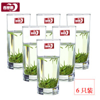 透明八角玻璃杯水杯茶杯果汁杯绿茶杯家用喝水杯子6只套装 高款320ml 6只装