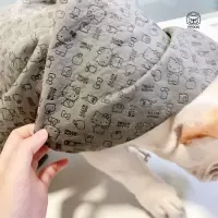 皮皮家 超强吸水速干鹿皮巾宠物狗狗猫咪洗澡毛巾仿麂皮大号桶装 灰色(85*33cm)