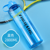 超大容量塑料杯子男水瓶便携太空杯耐高温大号运动水壶2000ml 2800ML天蓝色(超大容量)不锈钢滤网
