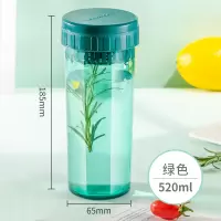tritan水杯ins少女随行泡茶塑料杯子大容量学生简约水壶 孔雀绿