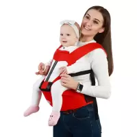 腰凳婴儿多功能四季婴儿背带前抱式宝宝背带前后两用背带背小孩 多功能升级款-红色