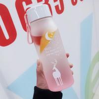 杯子女学生超大容量网红ins塑料杯防摔少女心水杯成人磨砂保温杯 艾莉[粉色]