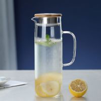 冷水壶玻璃水壶耐高温凉水杯家用茶壶凉白开水套装大容量凉水壶 1.5升包钢竹盖过滤壶