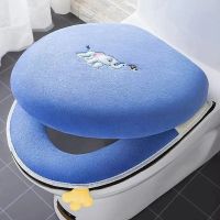 马桶垫家用套装马桶坐垫两件套通用马桶套马桶垫坐垫拉链款坐便套 足球小象蓝两件套[拉链款]