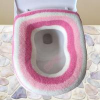 正方形老人坐便椅毛绒套垫马桶垫家用通用加厚大号葫芦型马桶坐垫 超大超厚葫芦型浅深粉白2个装 通用款