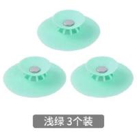 下水道防臭地漏水塞厨房浴室防堵塞按压式封闭弹跳硅胶水槽过滤 蓝色3个