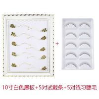睫毛展示板美睫店高端试戴器日式相框打版嫁接种植假睫毛辅助工具 10寸白色+5对试戴条+5对练习睫毛