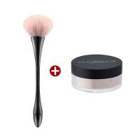 小蛮腰散粉刷化妆刷软毛腮红刷定妆单只便携大号套装眼影刷子套装 黑色1支+散粉1个