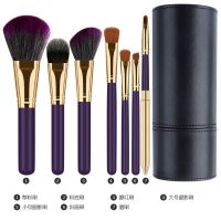 7/8/12支化妆刷套装彩妆初学者美妆工具刷子腮红眼影刷 经典黑色+皮刷桶