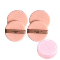 香蕉粉饼粉扑定妆粉饼扑脸绒面圆形毛绒散粉扑不吃粉植绒化妆专用 四片 送收纳盒