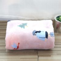 宠物厚毛毯双面绒保暖小被子中小型犬猫咪泰迪用小毯子秋冬狗窝垫 藕粉森林 厚毯:大号92*70cm 20斤内