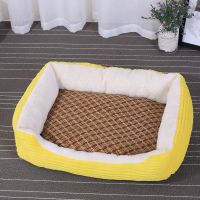 狗窝四季通用猫窝狗垫子夏天大型小型犬泰迪狗狗用品床网红宠物窝 带凉席(颜色备注) XXL-超大型(适合55斤内)