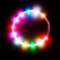 宠物狗狗发光项圈usb可充电泰迪比熊小中大型犬金毛夜光狗项圈 软管七彩送吊坠+铃铛 50CM适合中小猫狗可剪短