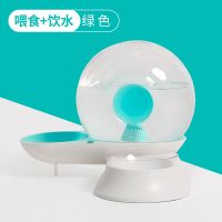 猫咪饮水机宠物自动饮水器猫喝水神器自动饮水机狗狗饮水器喂水器 蜗牛一体机:饮水+喂食+滤芯(绿色)
