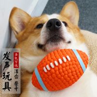 宜特宠物玩具发声拉布拉多金毛大型犬磨牙耐咬训练用品球狗玩具 发声橄榄球-大号