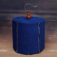 新款56塑钢鸟笼颠颏麻料绣眼圆形双底养笼黄雀贝子麻雀洗澡笼配件 56条棕色玻璃碗套带蓝笼衣