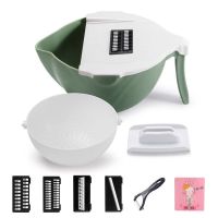 多功能切菜器家用土豆丝切丝器刨丝器擦丝器切黄瓜丝切片厨房神器 升级航母-配护手器+刨刀+菜盒