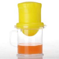 家用多功能手动榨汁机迷你水果机炸果汁机原汁机榨橙汁器压汁机器 黄色