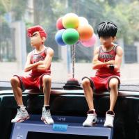 汽车摆件樱木花道美少女灌篮高手车载装内饰品个性创意中控台摆件 红发哥+黑发哥+彩色气球