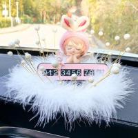 车内挪车牌汽车用临时停车号码牌手机电话卡创意摆件装饰用品大全 1粉色安妮宝贝(兔耳朵)+不二兔粉色