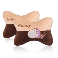 汽车座椅头枕护颈枕车用一对颈椎靠枕车内枕头车载装饰用品大全 毛绒猴子-独立枕芯(咖啡色) 二个装