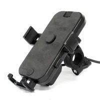 可充电 电瓶车电动车踏板车摩托车手机导航支架可充电带usb充电器 [五爪车把]一键锁死双U12-80V
