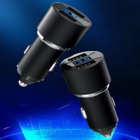 车载充电器头快充一拖二12V-24V汽车点烟器转换插头usb手机充电器 4.8A黑色双USB数显车充 数显车充+三合一数