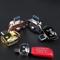 车用充电转接头奔驰新A级D车载typec口转USB汽车U盘转换器E奔弛C Type转usb卡通钥匙扣[随机色