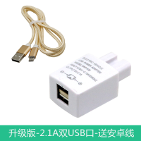 转换头三轮车连接充电线usb接口多功能72v电动车充手机充电器快速 2A双口快充头白色+1米安卓线