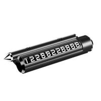 多功能香薰临时停车号码牌挪车电话创意四合一手机支架汽车安全锤 黑色-四合一停车牌