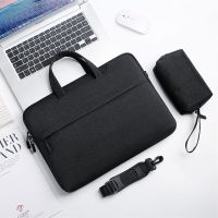笔记本手提电脑包男女适用联想小新14寸华硕戴尔15.6寸华为13.3寸 618黑色(有肩带可套拉杆电源包) 15.6寸