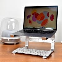 笔记本支架散热增高铝合金办公收纳便携式颈椎腰椎学习游戏看视频 亮银 铝合金