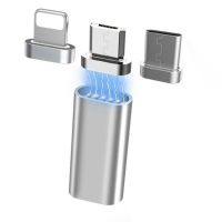 华为磁吸转接器type-c磁吸转接头安卓磁性磁头苹果小米磁力转接口 安卓母口+三种接口