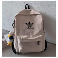 背包书包大容量男士双肩包女中学生初中校园风新款韩版帆布电脑包 AD白色[高本版+原包装+防伪扣] 包包+海鸥挂件