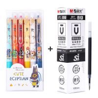 爱丽丝梦游仙境联名限定文具按动中性笔少女心高颜值学生可爱 埃及萌神6支装+12支2011黑芯