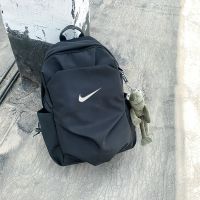 新款双肩包男初高中学生书包女时尚百搭韩版原宿旅游运动休闲潮流 8086黑色 送挂件水壶帽子3样