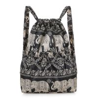 抽绳束口袋双肩包夏季新款简易旅行背包大容量健身运动背包束口袋 图腾象