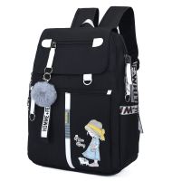 书包女韩版中小学生双肩包女新款简约小学生4-6年级大容量背包 #708黑色-小女孩 书包+全部礼品(含充电宝)