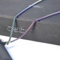 悦克五代幻影挂绳金属挂链134代丫ooz柚子锐克烟杆非我魔笛圈挂绳 变色珍珠格子链+黑色防尘帽