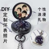 tfboys王俊凯易烊千玺王源怀表长项链蔡徐坤朱正廷范丞丞周边同款 TF编号1 亚光黑色怀表项链+礼盒包装