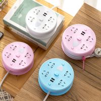 公牛款插座多功能多孔USB排插家用夜灯长线收纳接线板面板转换器 815 颜色随机发 三脚插头 线 4.8 米