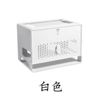 集线盒抽屉式简约散热防尘电源插线板充电器排插收纳盒大号理线盒 双层路由器款白色