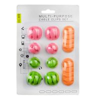 粘贴式固线夹数据线电线固定器 桌面理线器整理充电线收纳集线器 彩色10个装